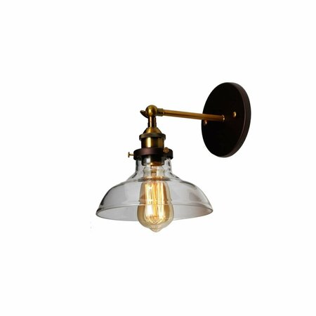 FEELTHEGLOW Braxton Industrial 1 Light Oil Rubbed Bronze Wall Sconce - 8 in. FE2542742